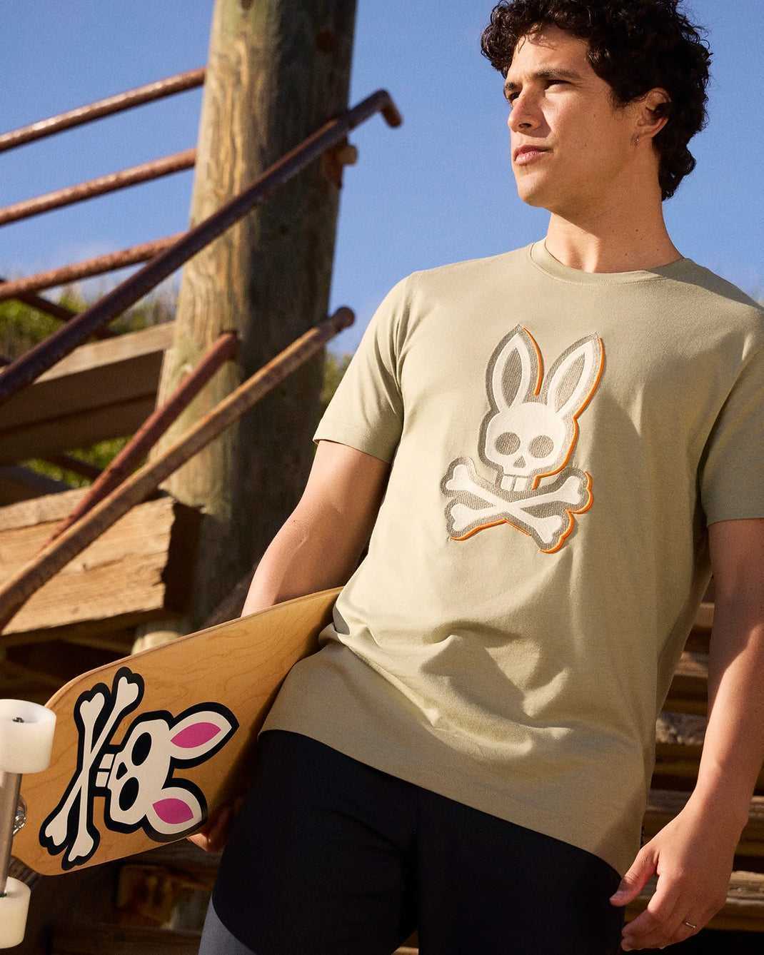 T Shirt Graphique Psycho Bunny Kayden Graphic Tee Seagrass Homme | WOC-62638723